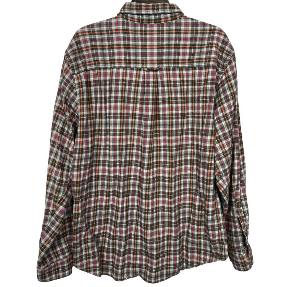 Woolrich Flannel Button Down Shirt Mens Large Red Plaid Cotton - Picture 2 of 11